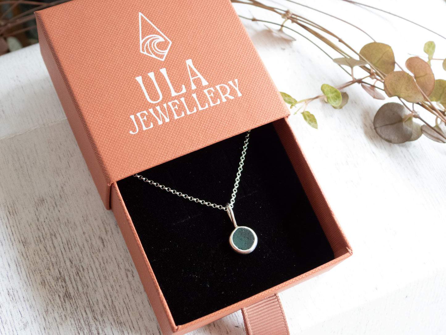 Marazion Seaglass "Bubble" Charm Necklace | Recycled Silver 925