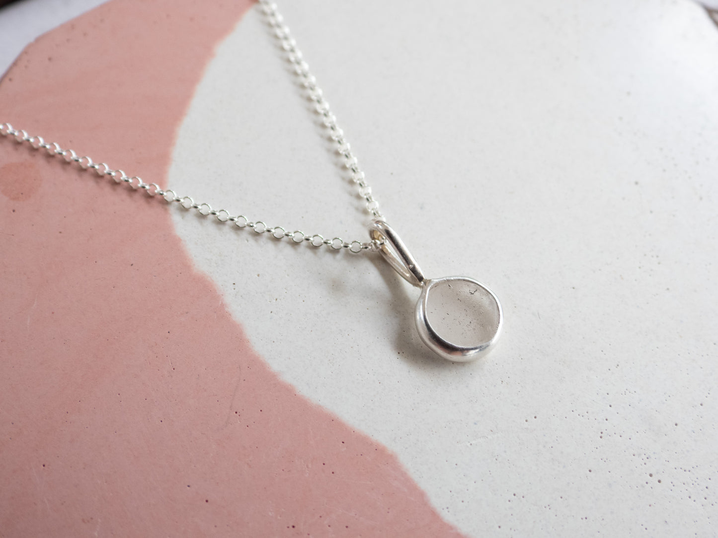 Gwithian Seaglass "Bubble" Charm Necklace | Recycled Silver 925
