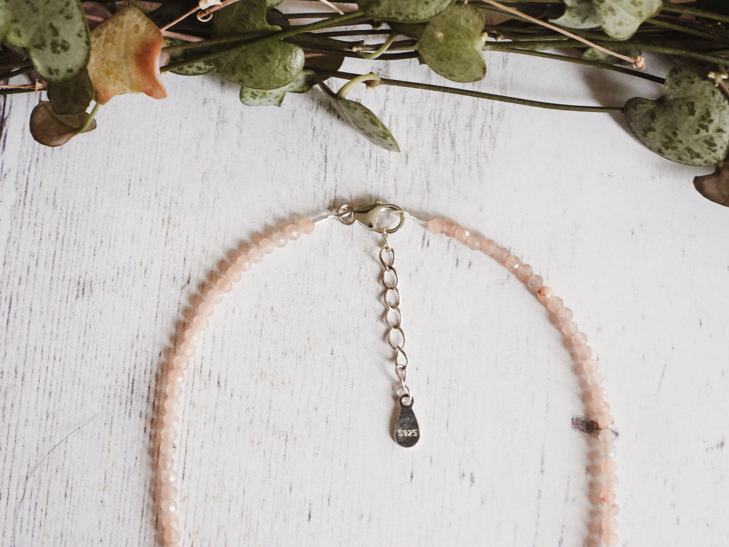 Dainty Sunstone "Leadership" Gemstone Necklace | Faceted Beads