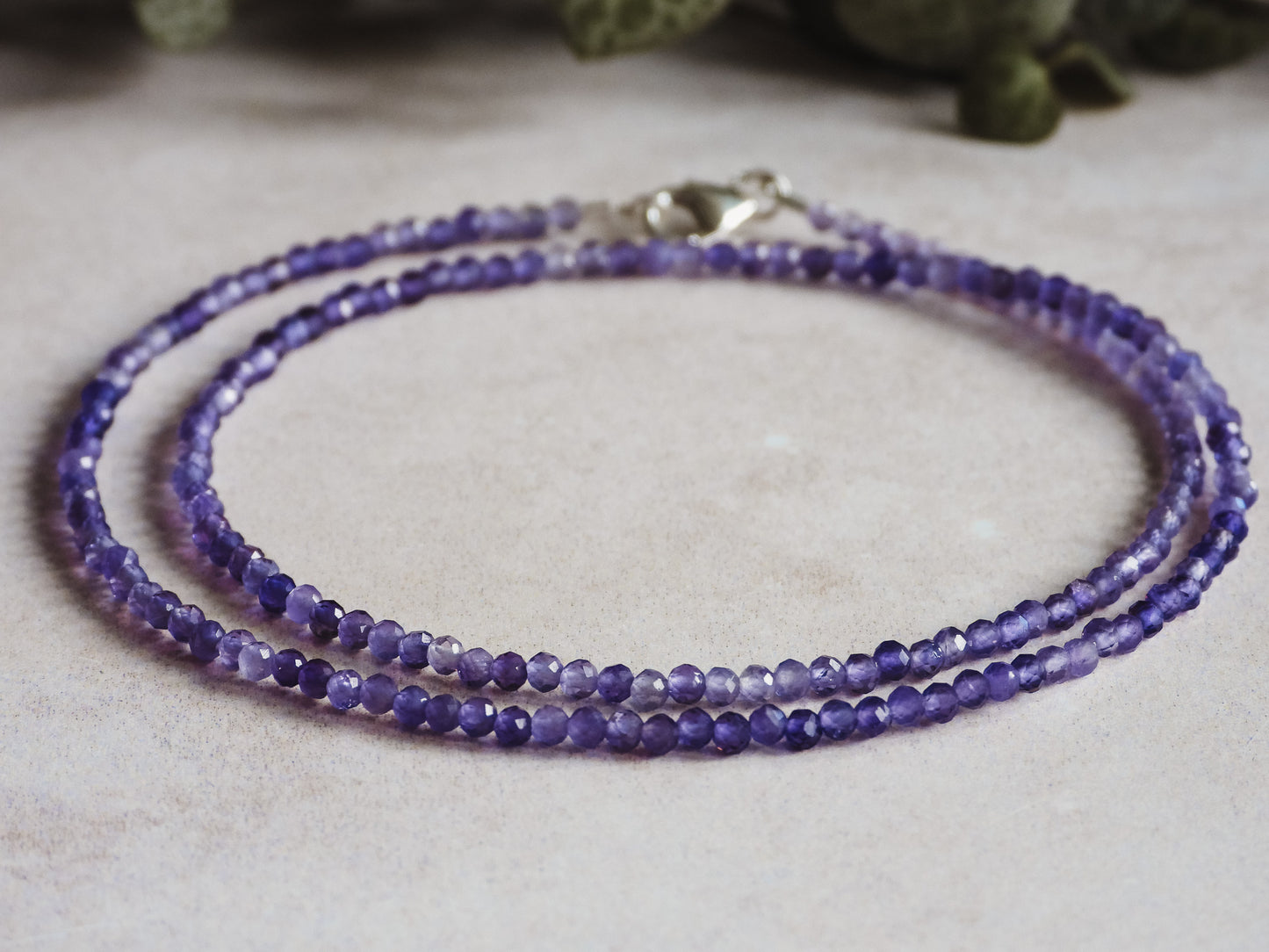 Dainty Amethyst "Sobriety" Gemstone Necklace