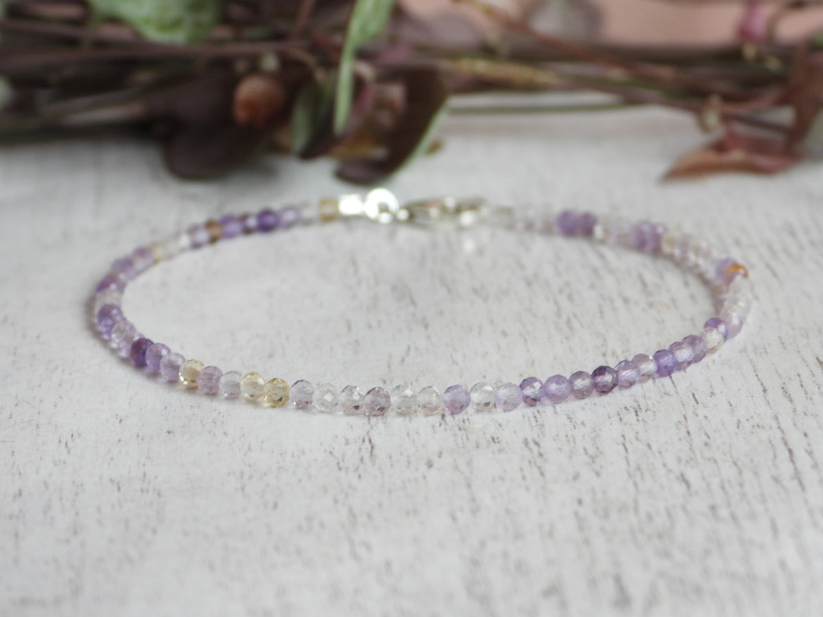 Dainty Ametrine Gemstone Bracelet | Sterling Silver | Handmade