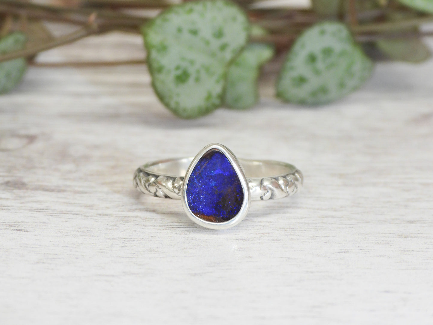 Australian Boulder Opal Stacking Ring | Size P/Q