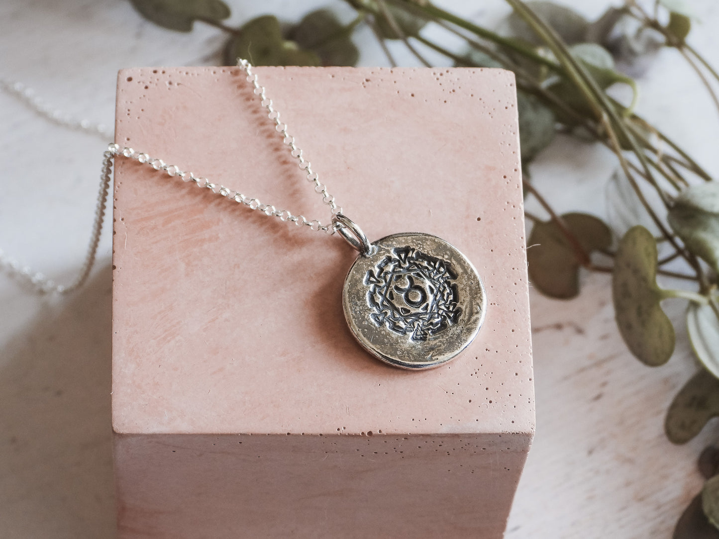 bohemian style Taurus zodiac charm necklace