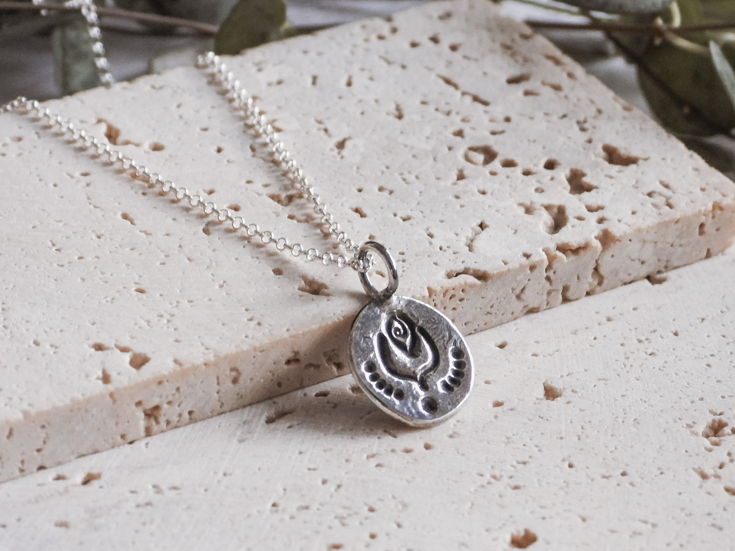 Rustic Silver Boho Charm Necklace | Recycled Silver 925