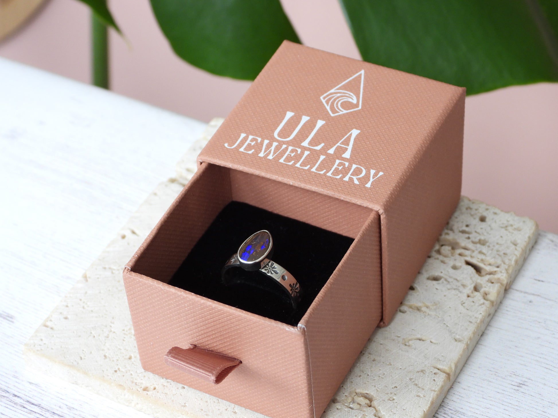 boulder opal jewellery made in Cornwall