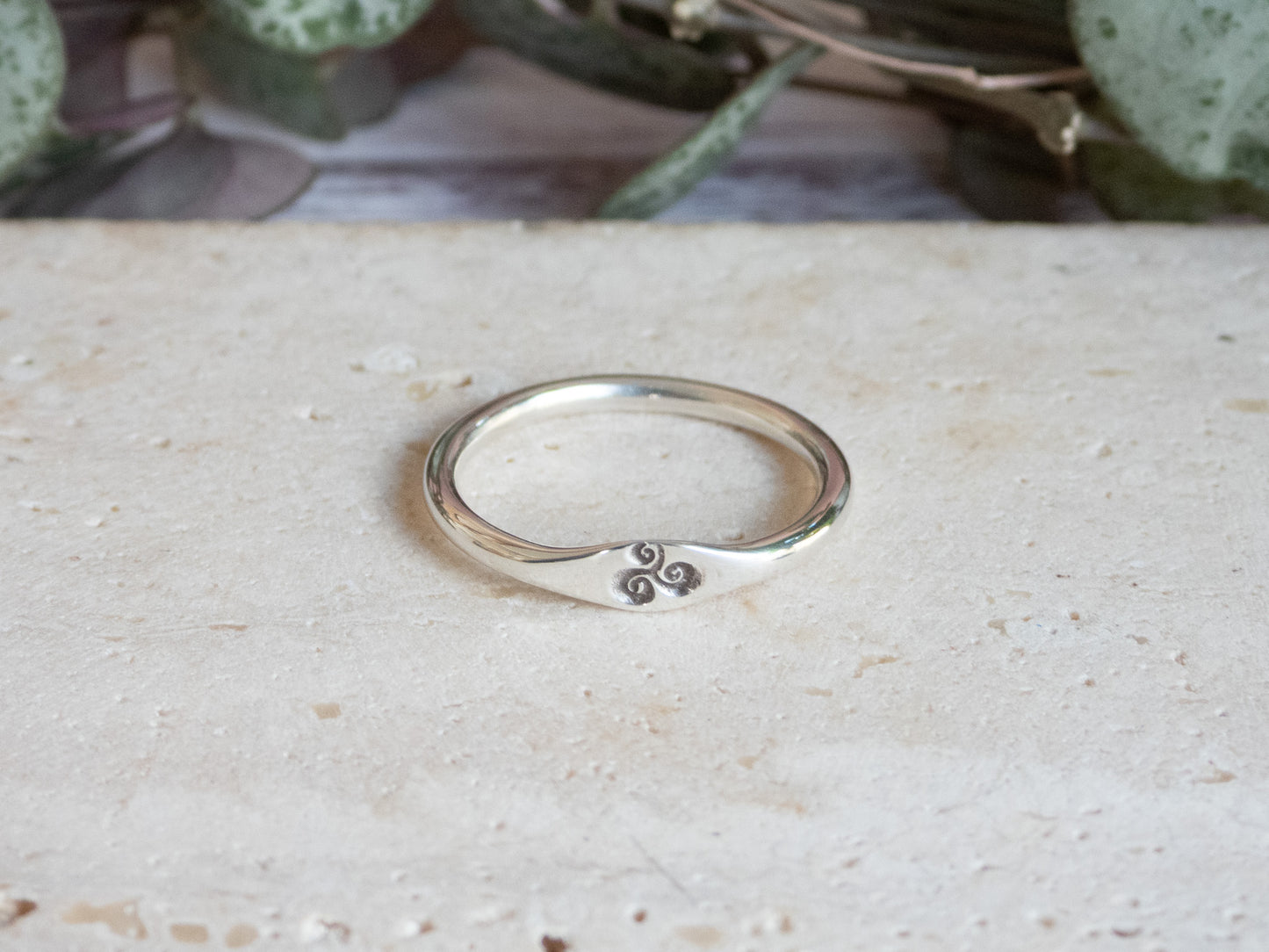 Dainty Triskele Stacking Ring | Recycled Silver 925
