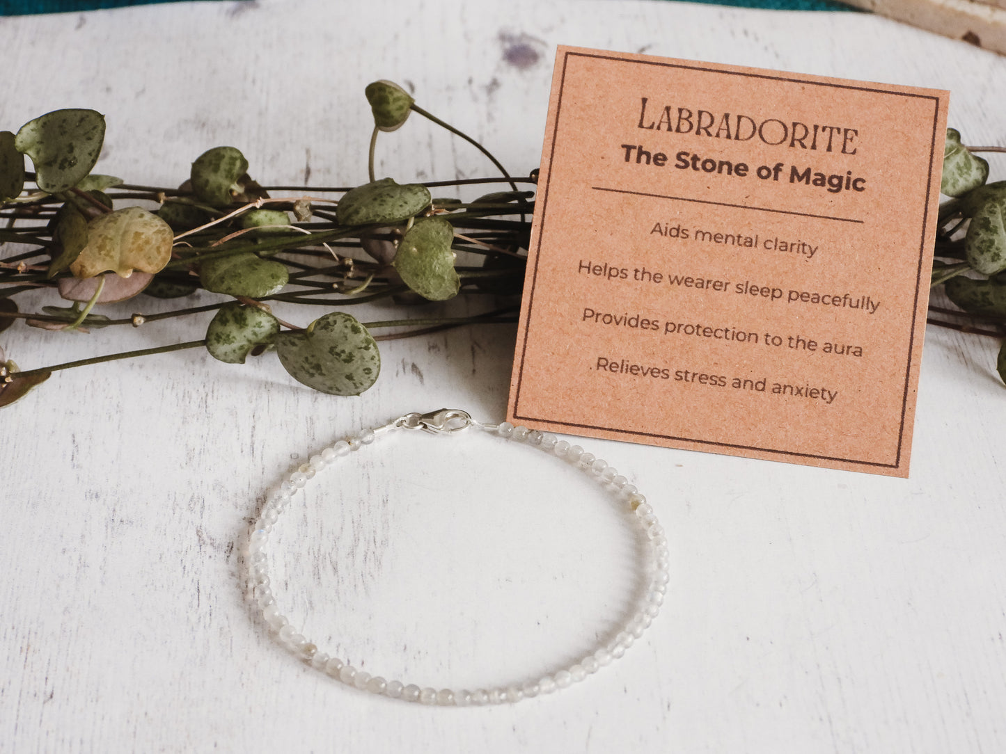 minimalist labradrite crystal healing stacking bracelet