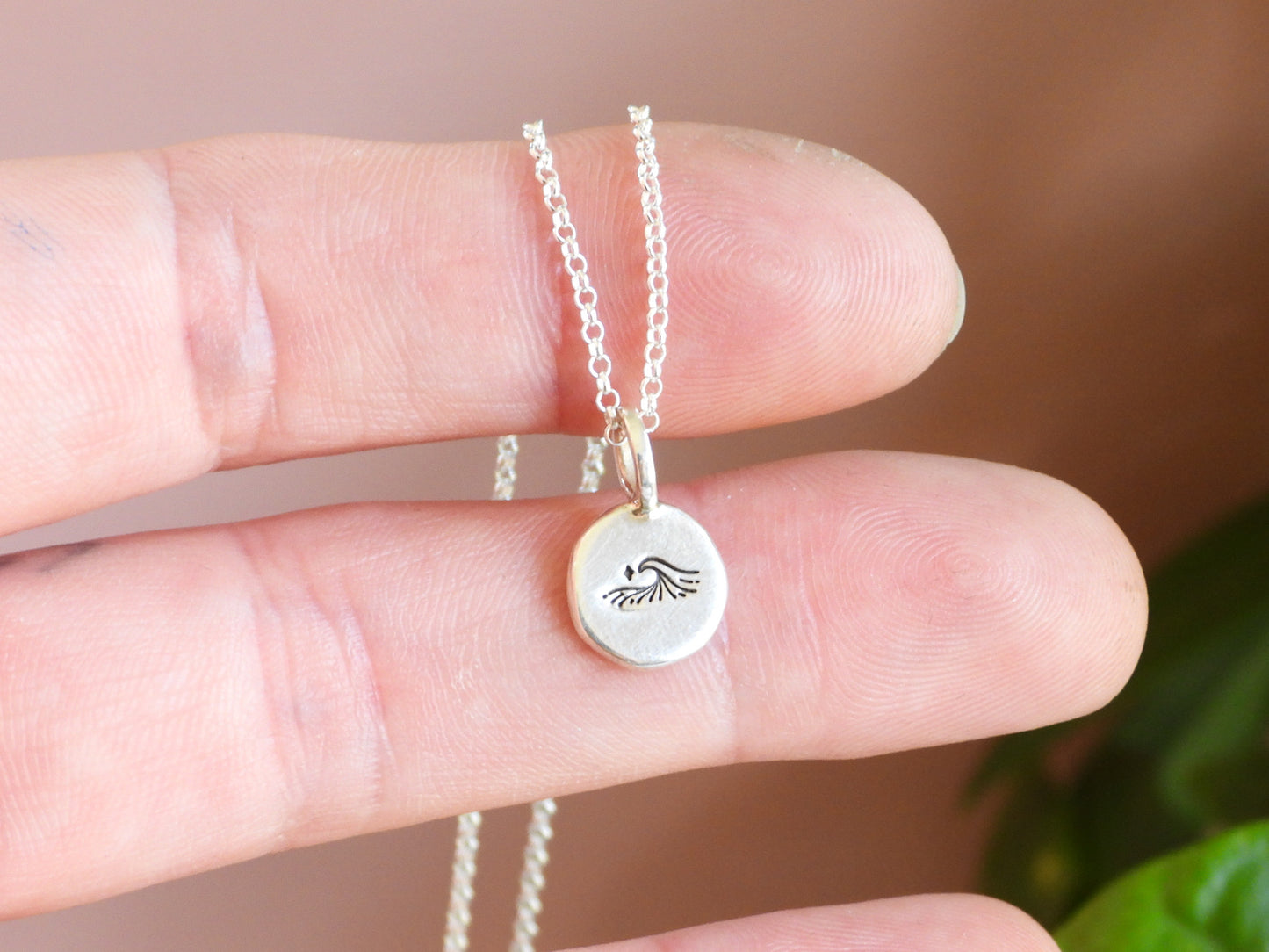 Dainty Wave & Star Charm Necklace | Recycled Silver 925