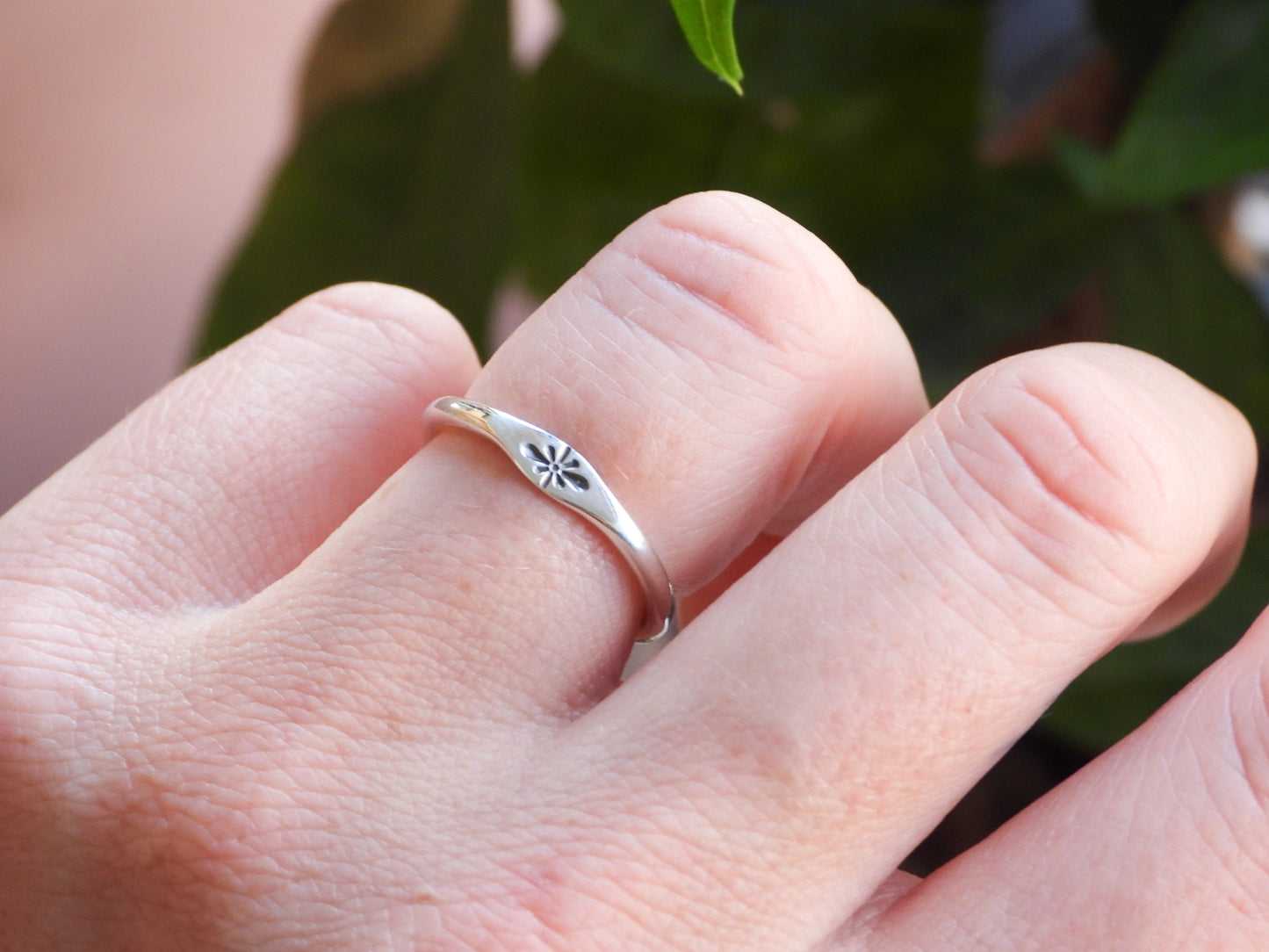 Dainty Starburst Stacking Ring | Recycled Silver 925