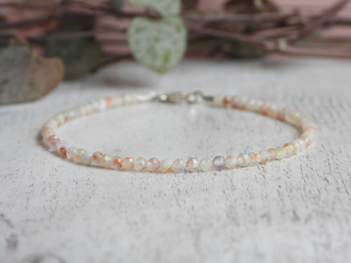 Dainty Citrine Gemstone Bracelet | Sterling Silver | Handmade