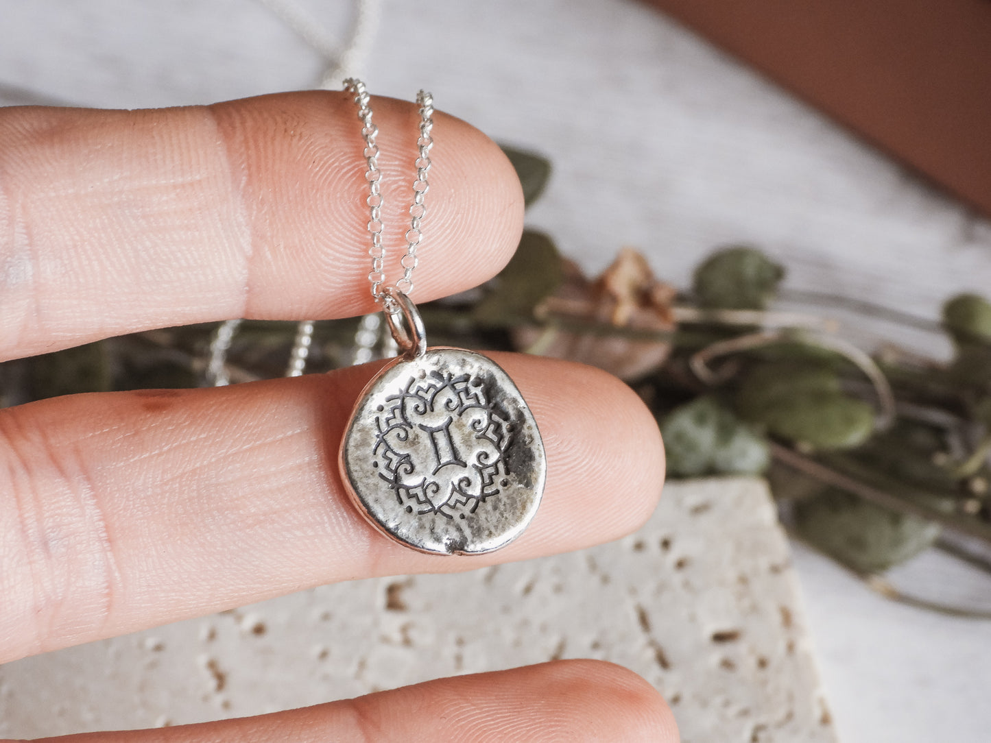 gemini rustic charm necklace in boho style