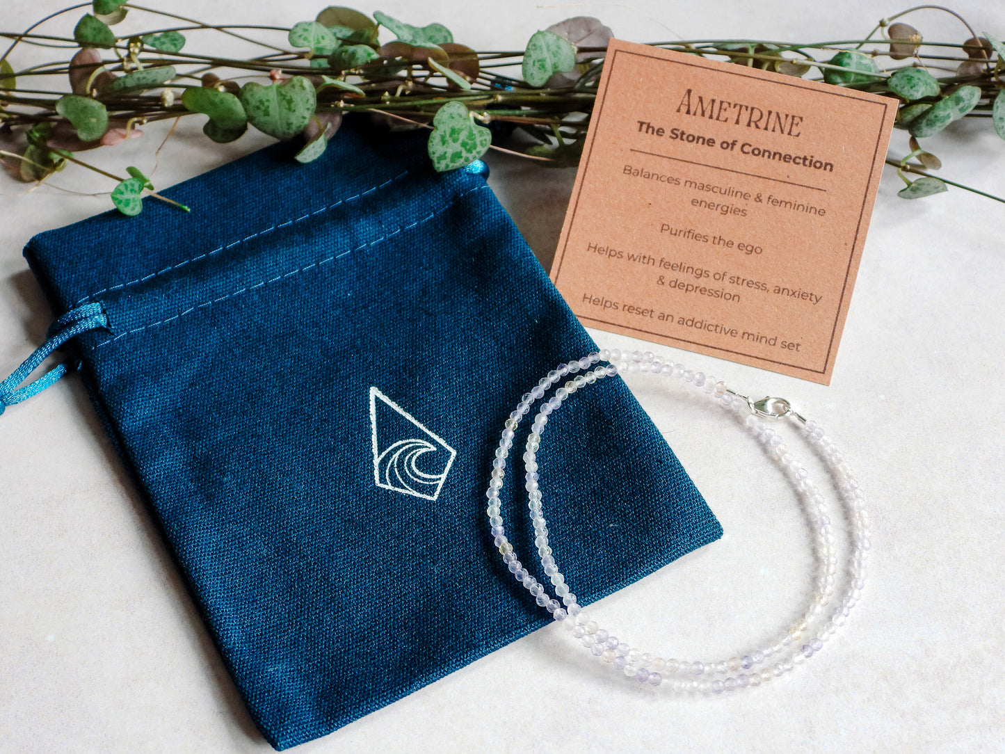 Dainty Ametrine "Balance & Connection" Gemstone Necklace | Faceted Beads