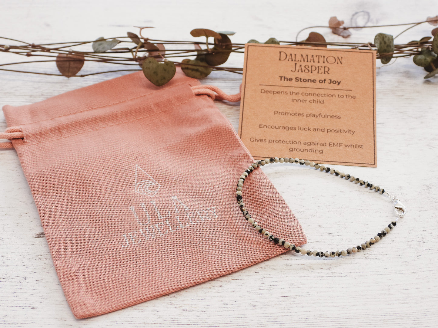 Dainty Dalmatian Jasper "Joy" Gemstone Bracelet | Faceted Beads