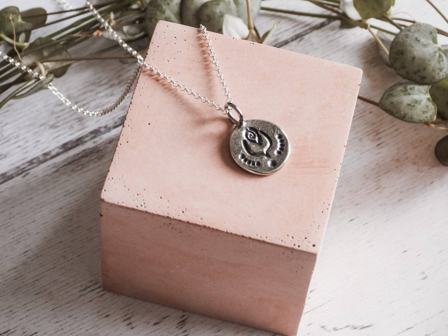Rustic Silver Boho Charm Necklace | Recycled Silver 925