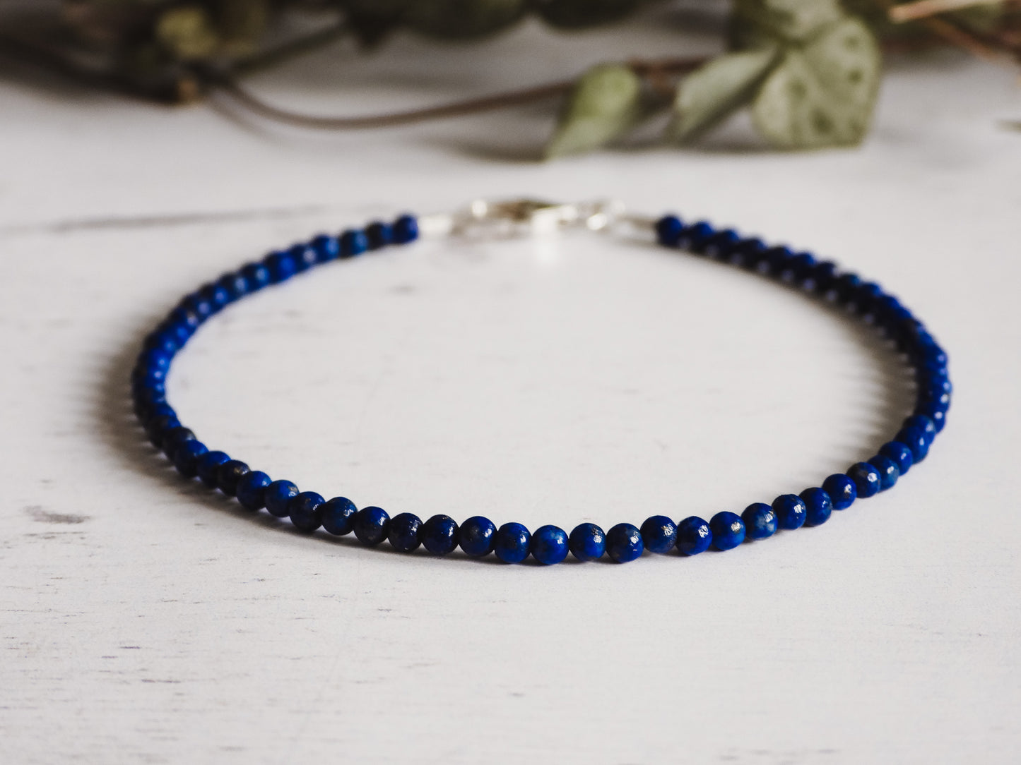 Dainty Lapis Lazuli "Truth" Gemstone Bracelet | September Birthstone | Round Beads