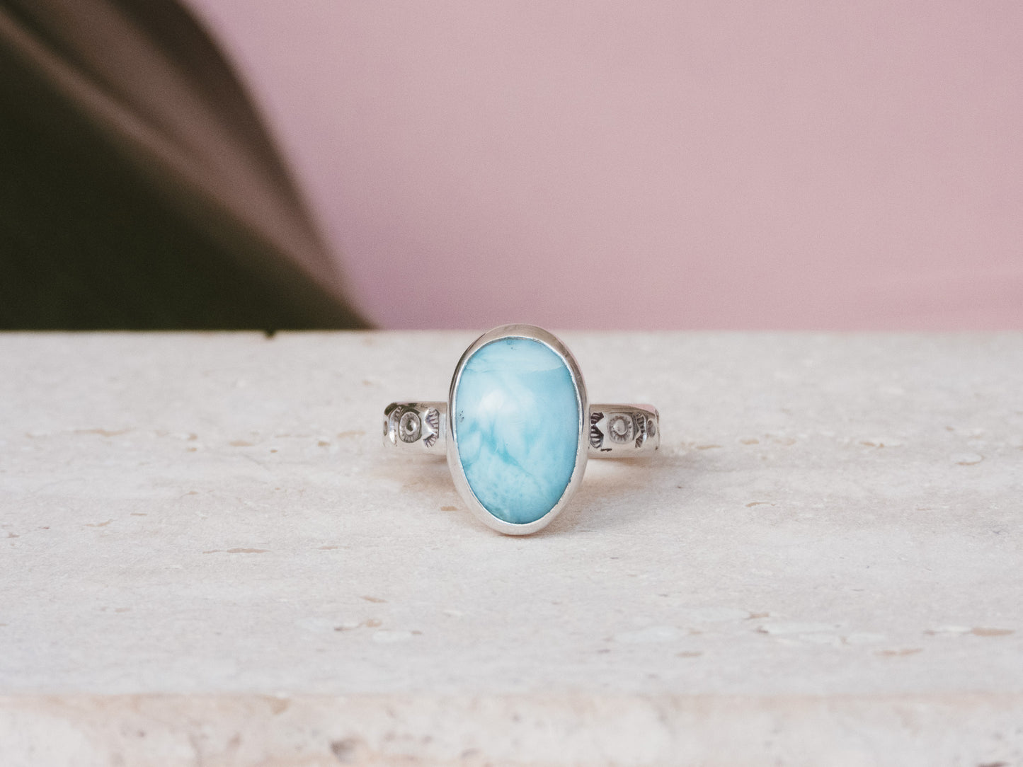 larimar custom handmade bohemian style ring