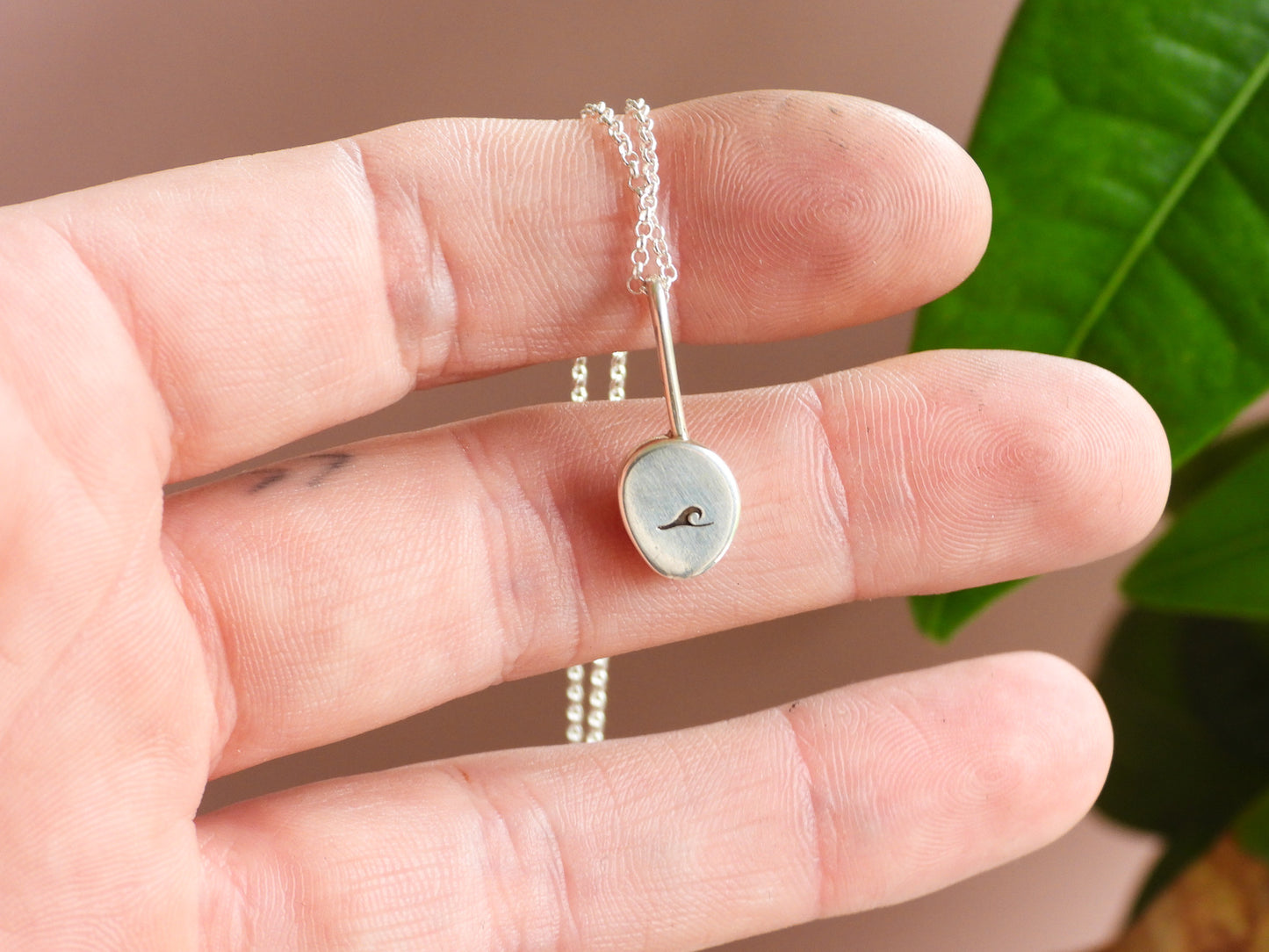 Dainty Larimar & Wave Charm Necklace | Morvoren Collection