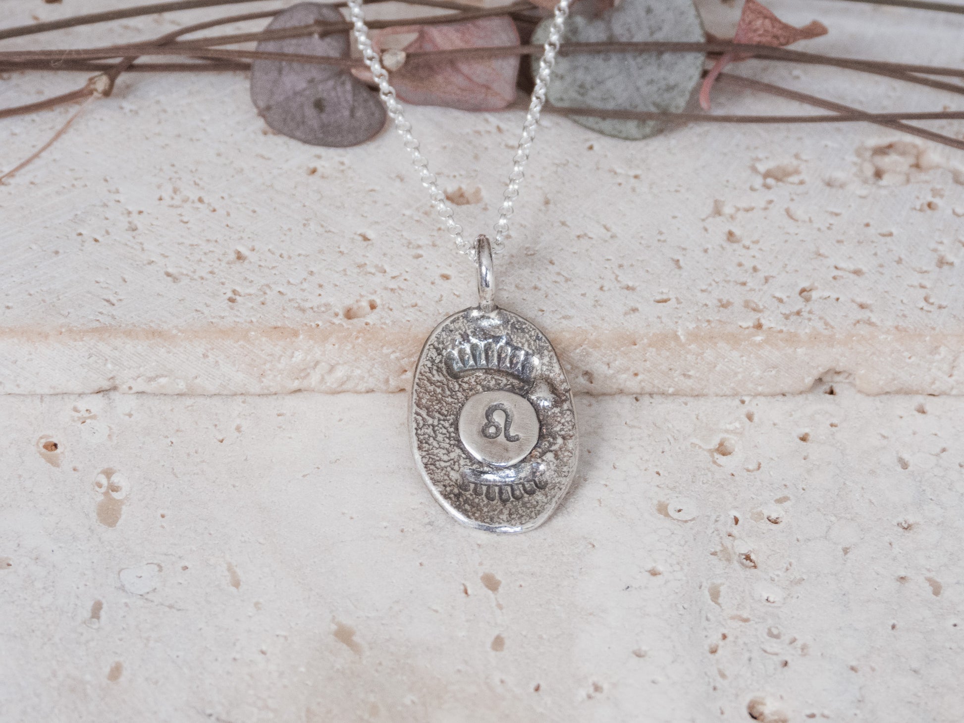 rustic boho style leo cosmology pendant necklace