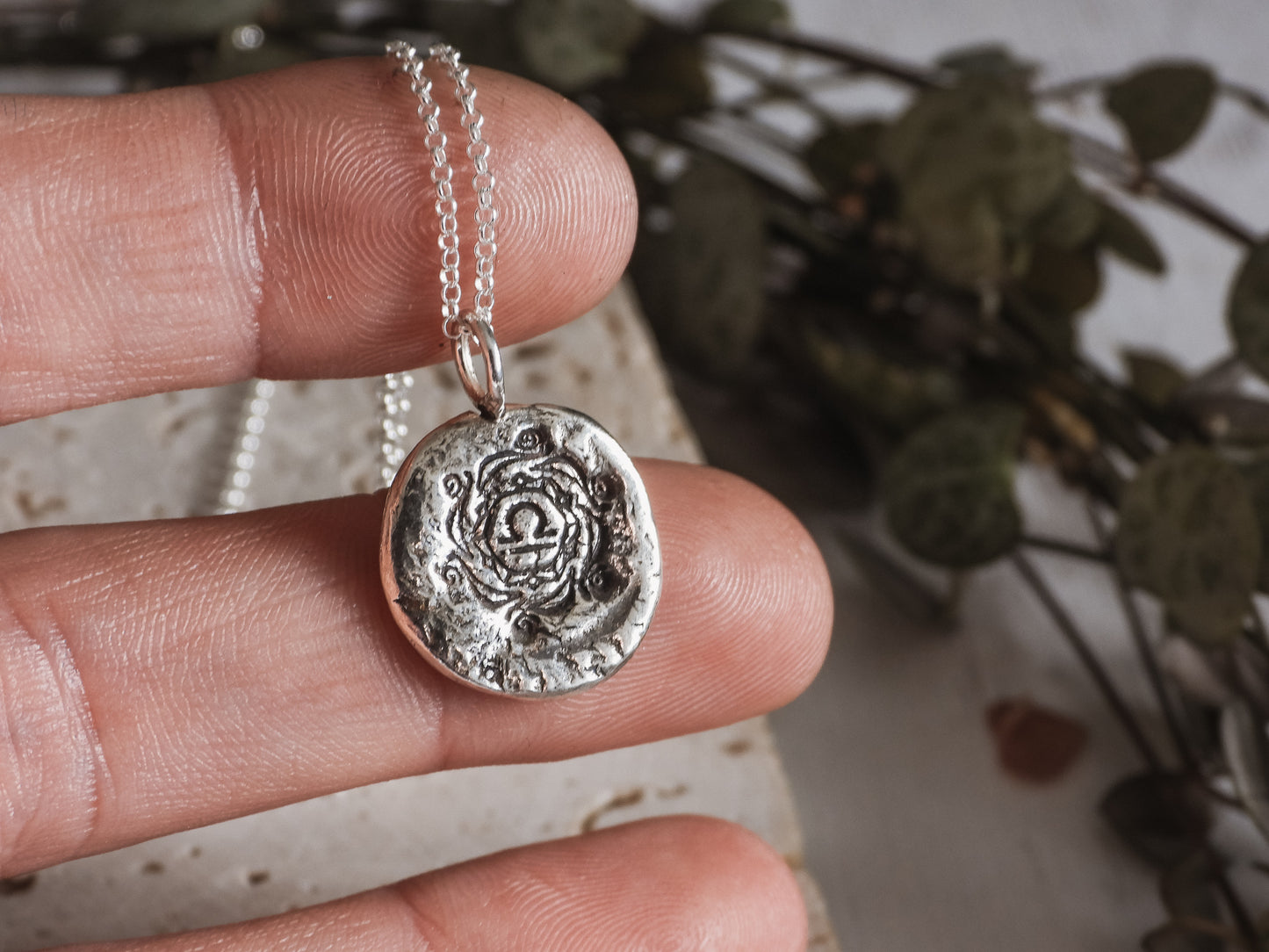 rustic libra star sign zodiac charm necklace