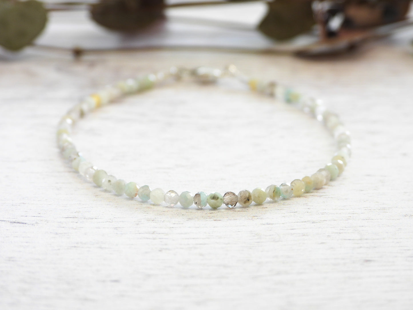 Dainty Amazonite "Hope" Gemstone Bracelet | Faceted Beads