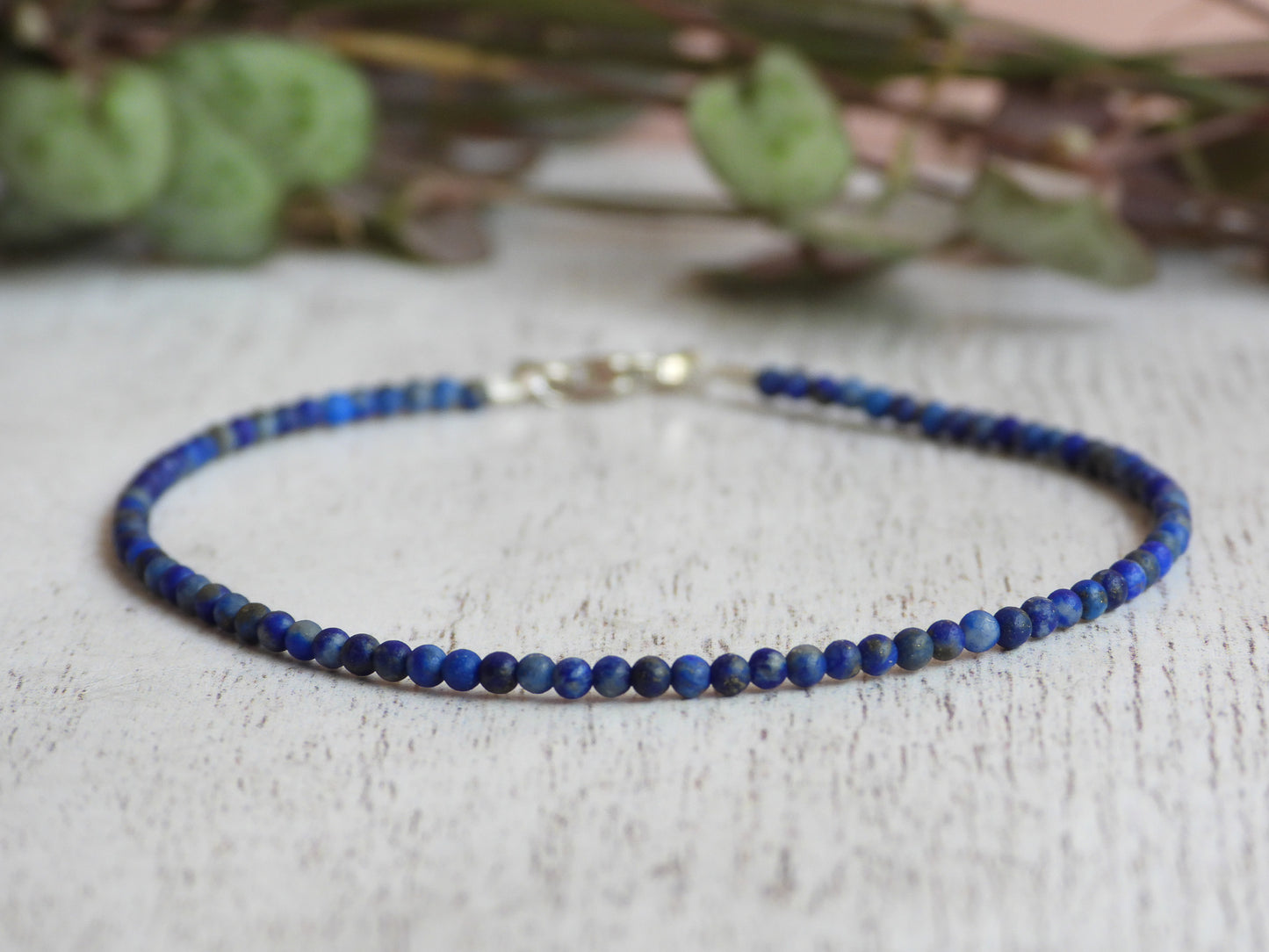 Dainty Lapis Lazuli "Truth" Gemstone Bracelet | September Birthstone | Round Beads