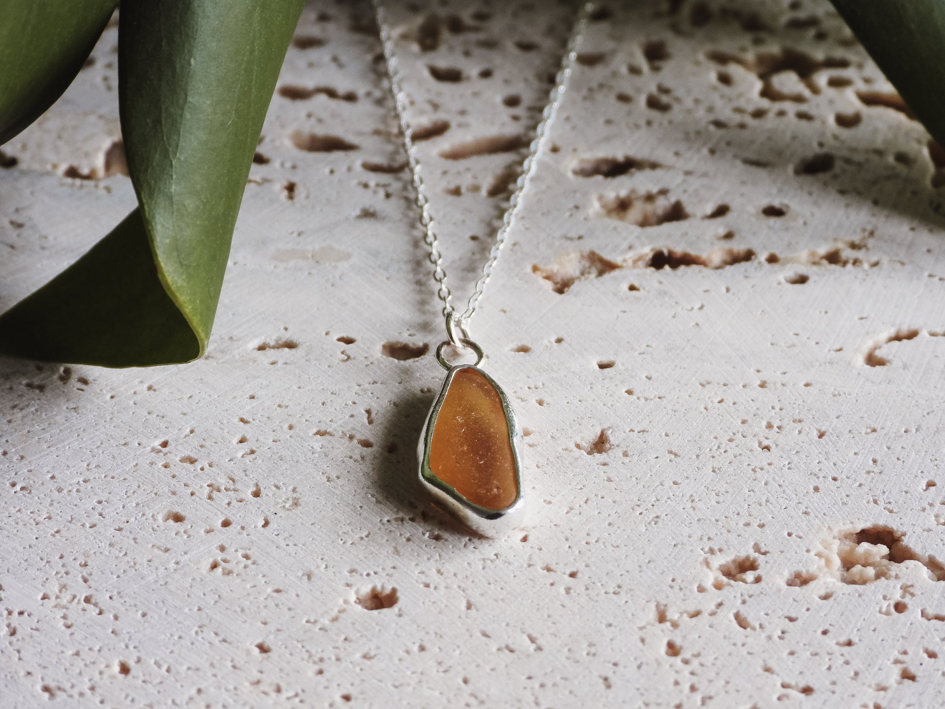 orange cornish seaglass from Helford river Cornwall
