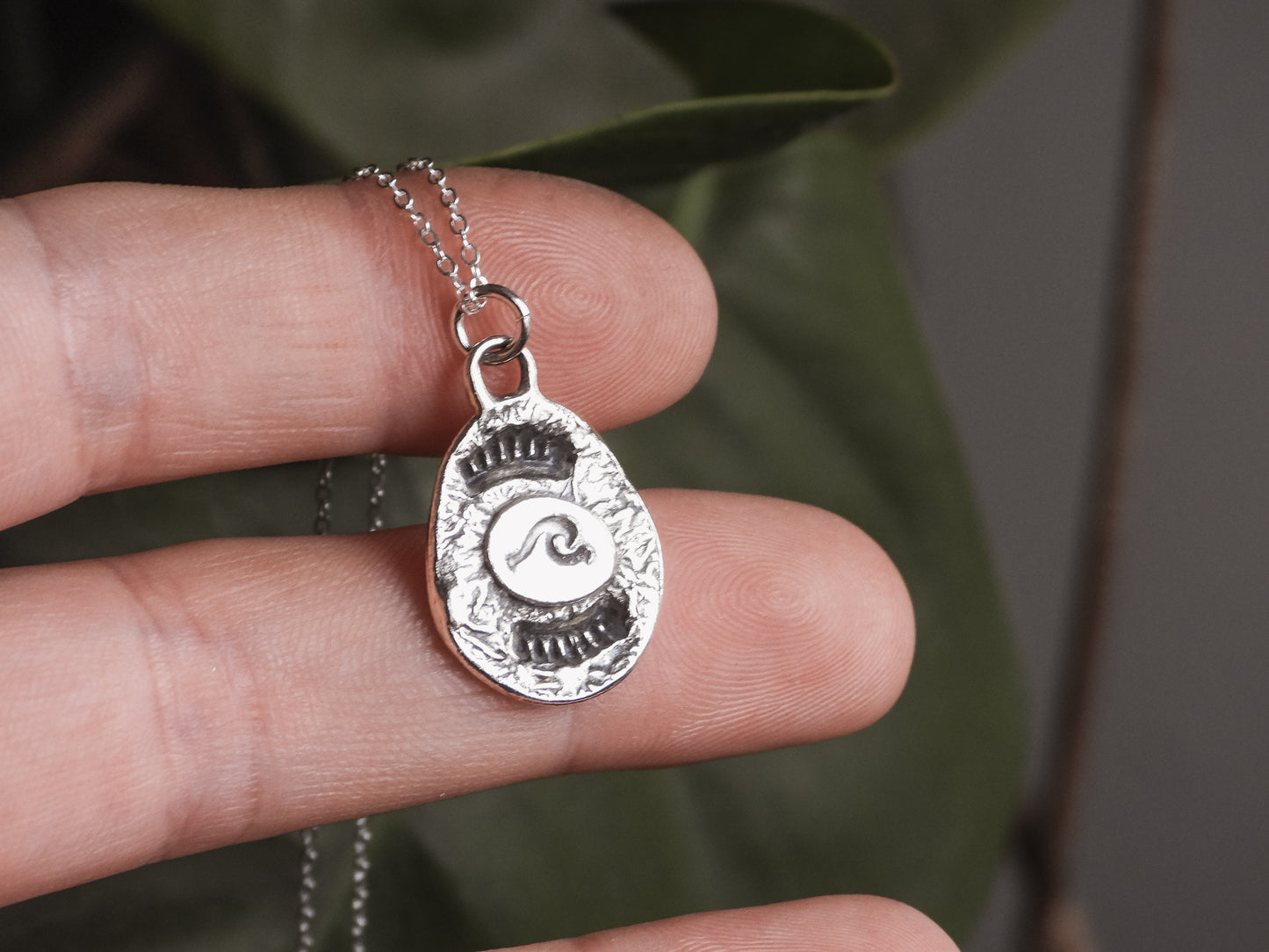 rustic bohemian wave silver charm necklace by ula jewellery