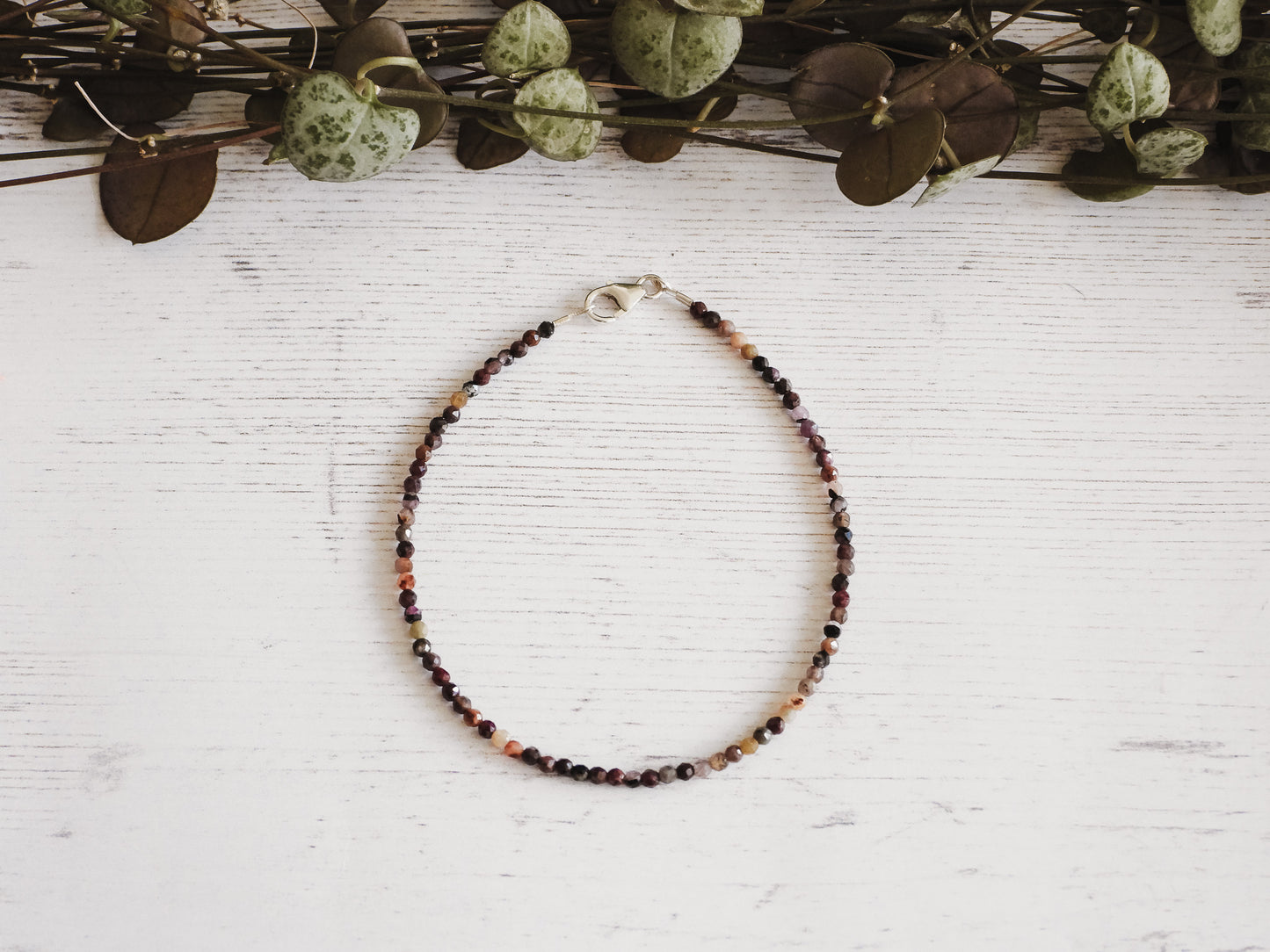 red corundum beaded stacking bracelet