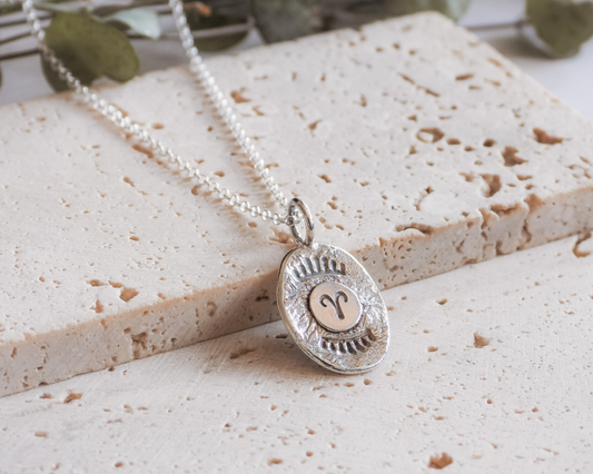 rustic boho aries charm necklace