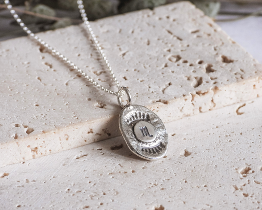 rustic boho scorpio star sign charm necklace
