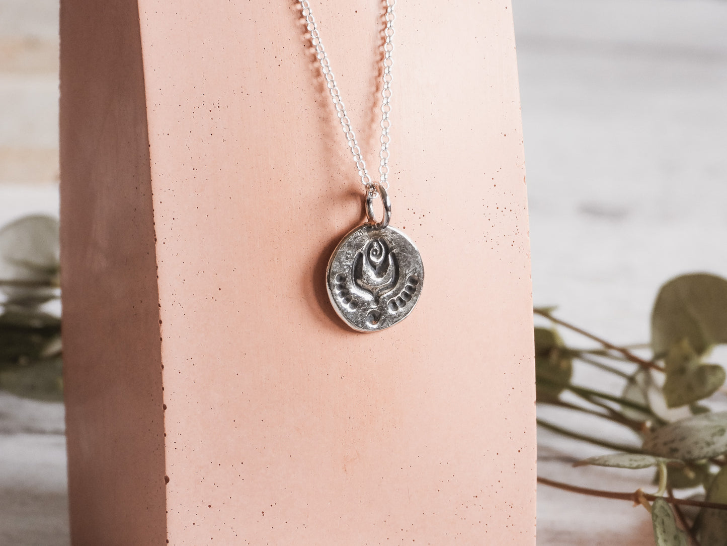 Rustic Silver Boho Charm Necklace | Recycled Silver 925