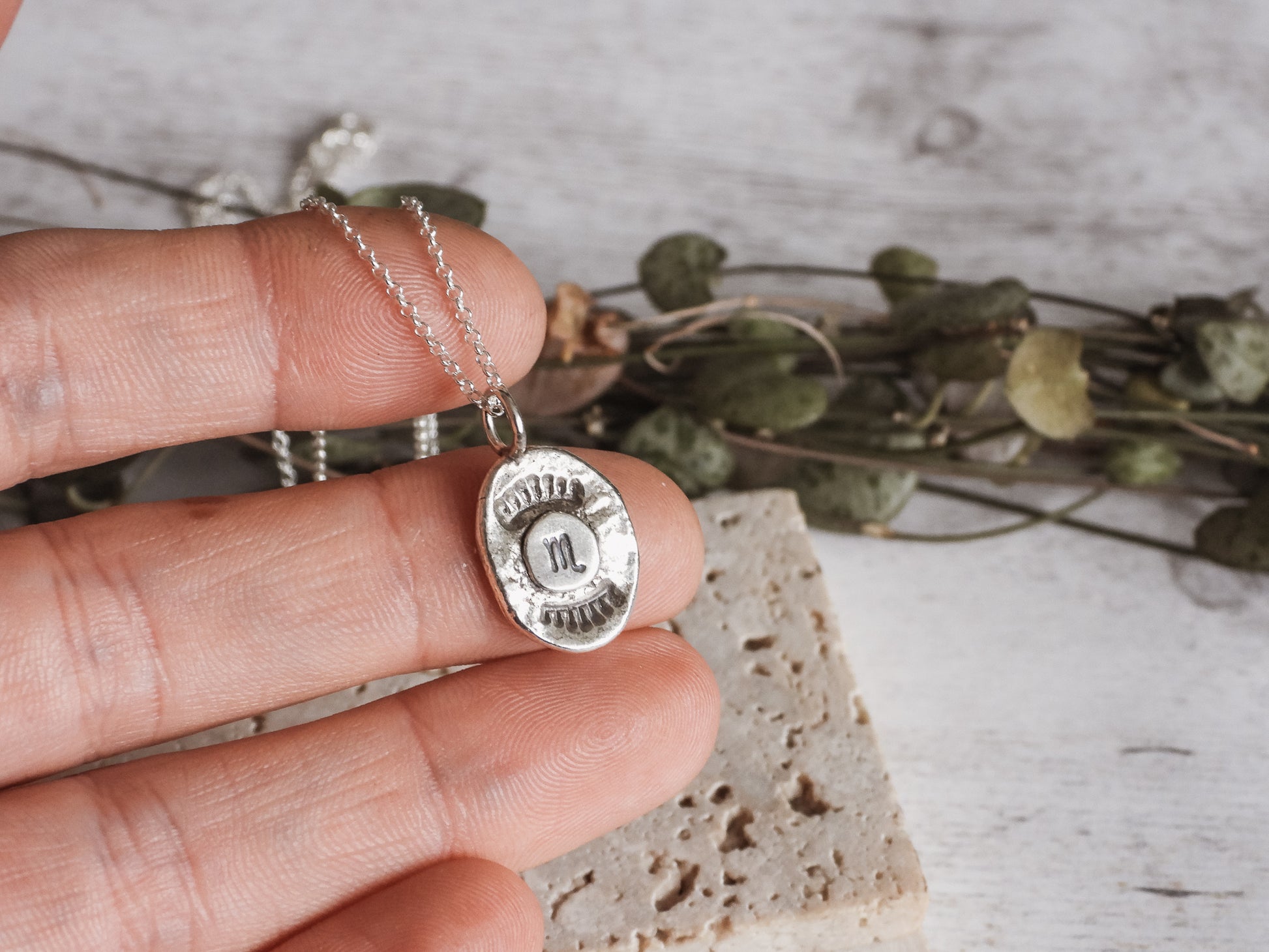 unique rustic scorpio star sign necklace