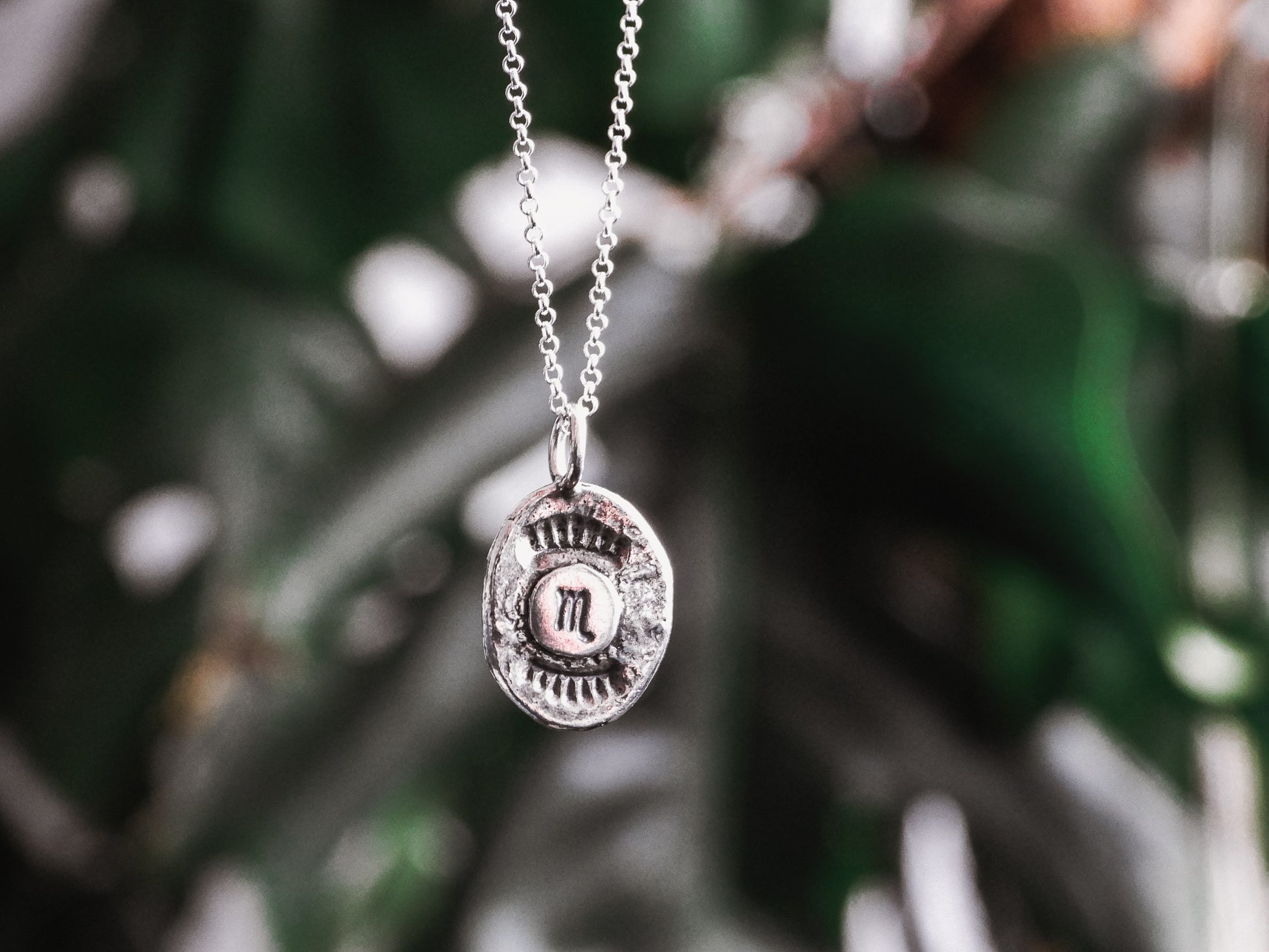scorpio zodiac recycled silver star sign necklace