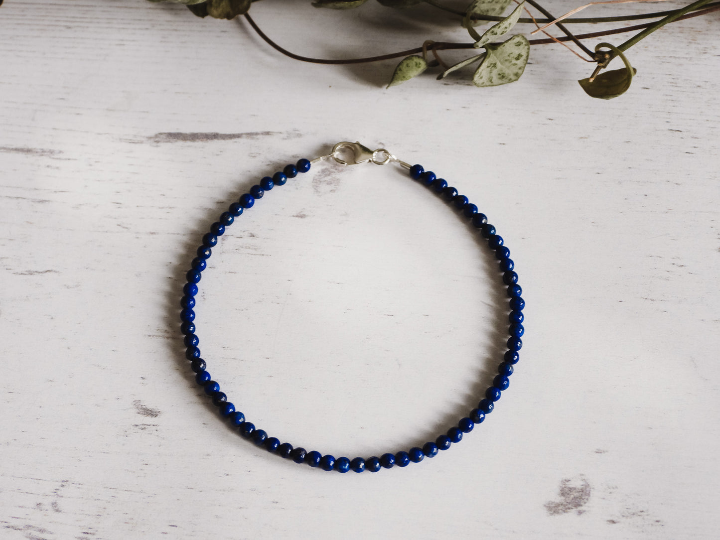 Dainty Lapis Lazuli "Truth" Gemstone Bracelet | September Birthstone | Round Beads