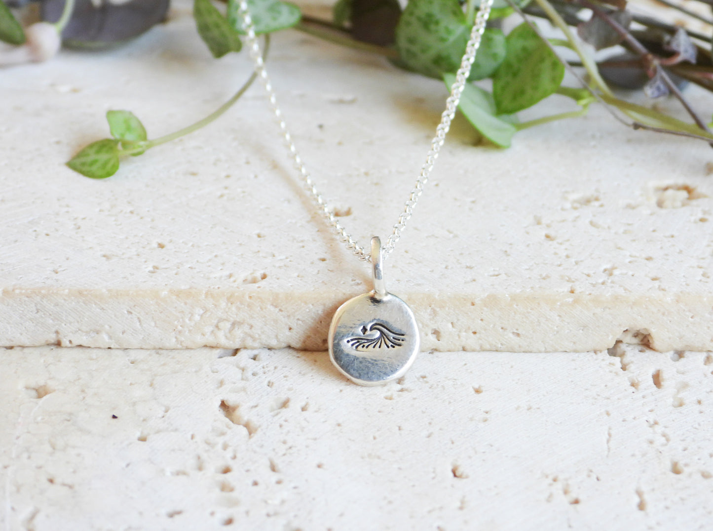 Dainty Wave & Star Charm Necklace | Recycled Silver 925