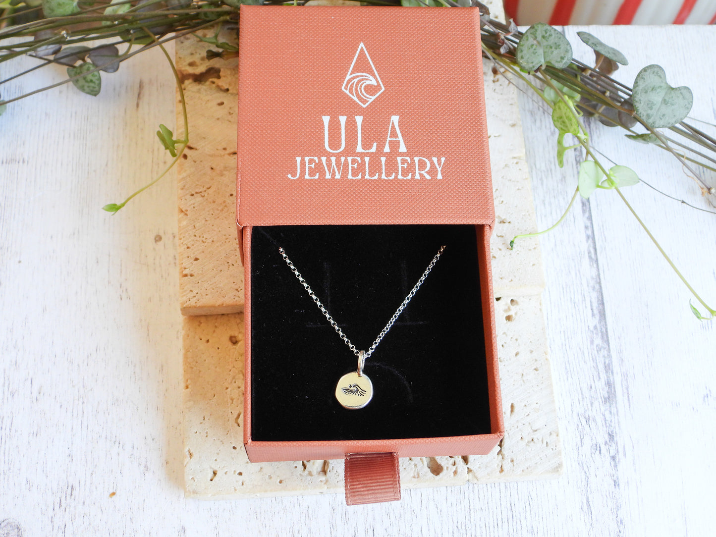 Dainty Wave & Star Charm Necklace | Recycled Silver 925