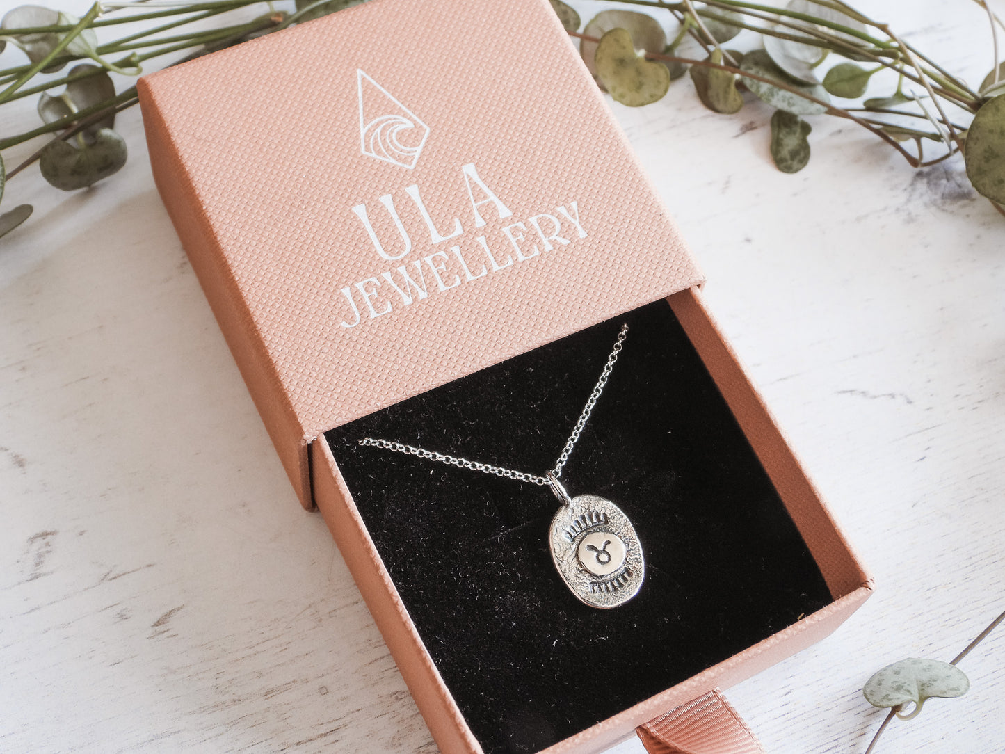 unique Taurus star sign charm necklace handmade