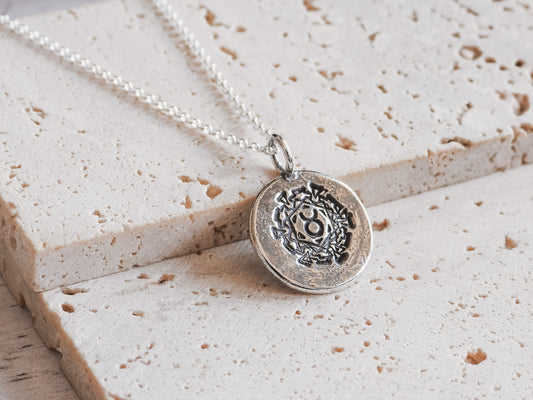 Rustic Taurus mandala star sign charm necklzace