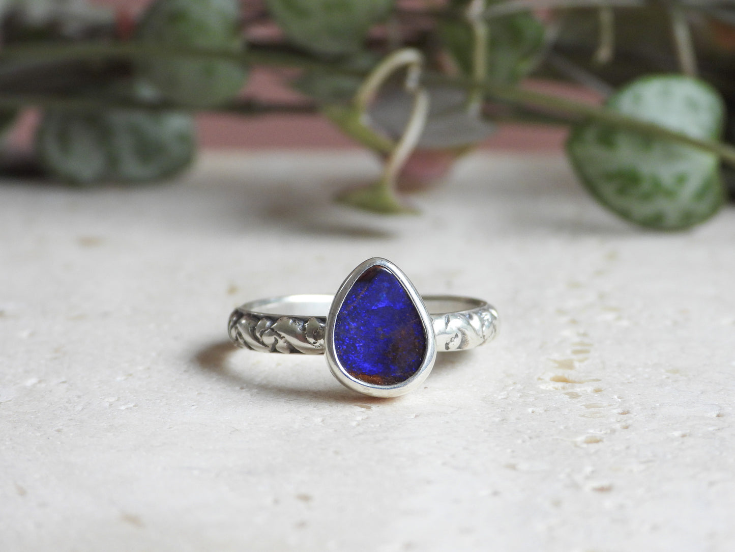 Australian Boulder Opal Stacking Ring | Size P/Q