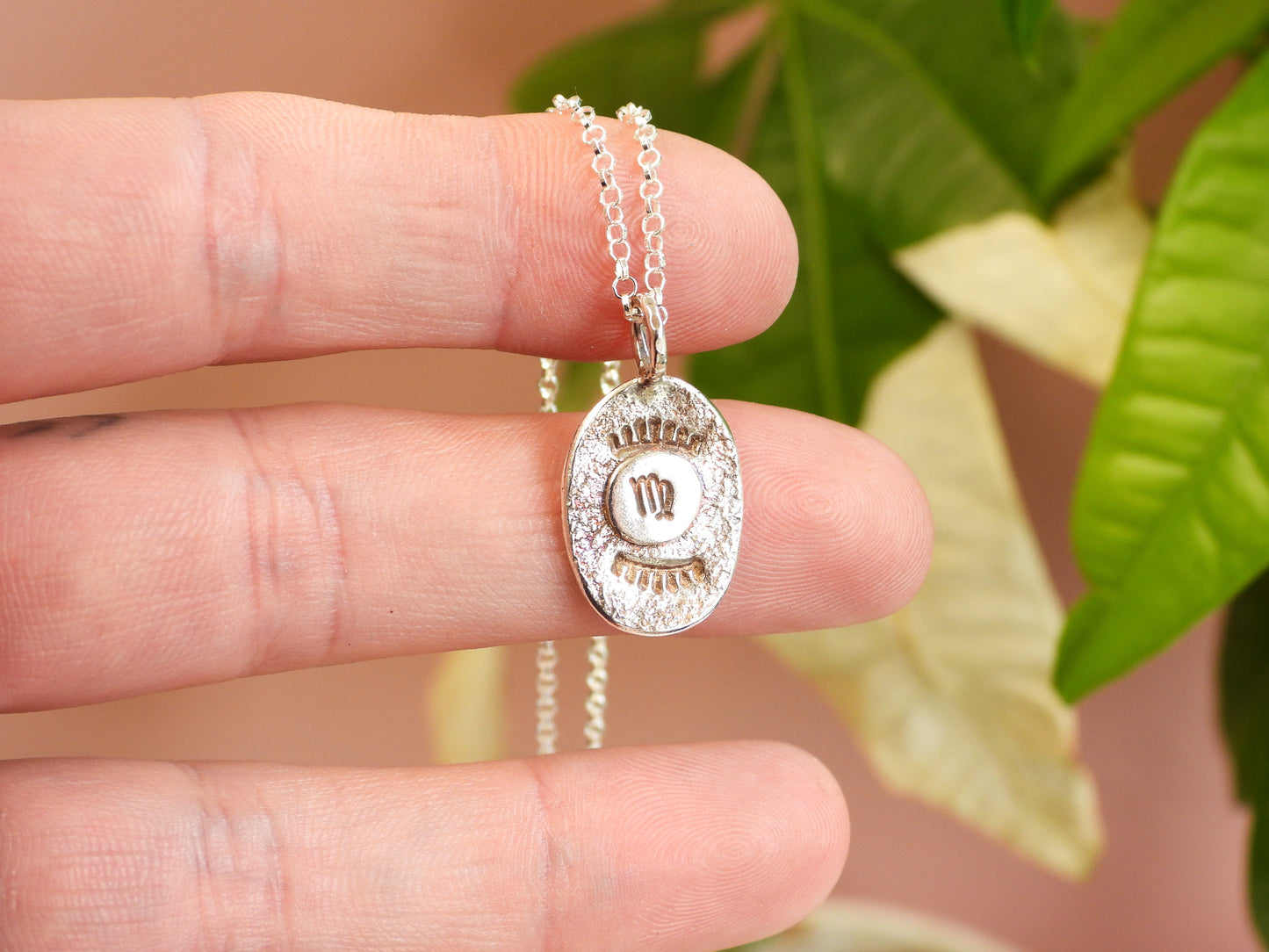 Boho Virgo Star Sign Charm Necklace | Recycled Silver 925