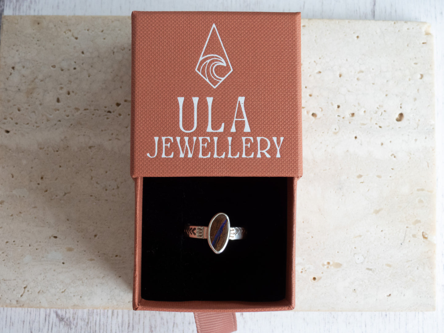 Australian Boulder Opal Boho Ring | Recycled Silver 925 | Size M