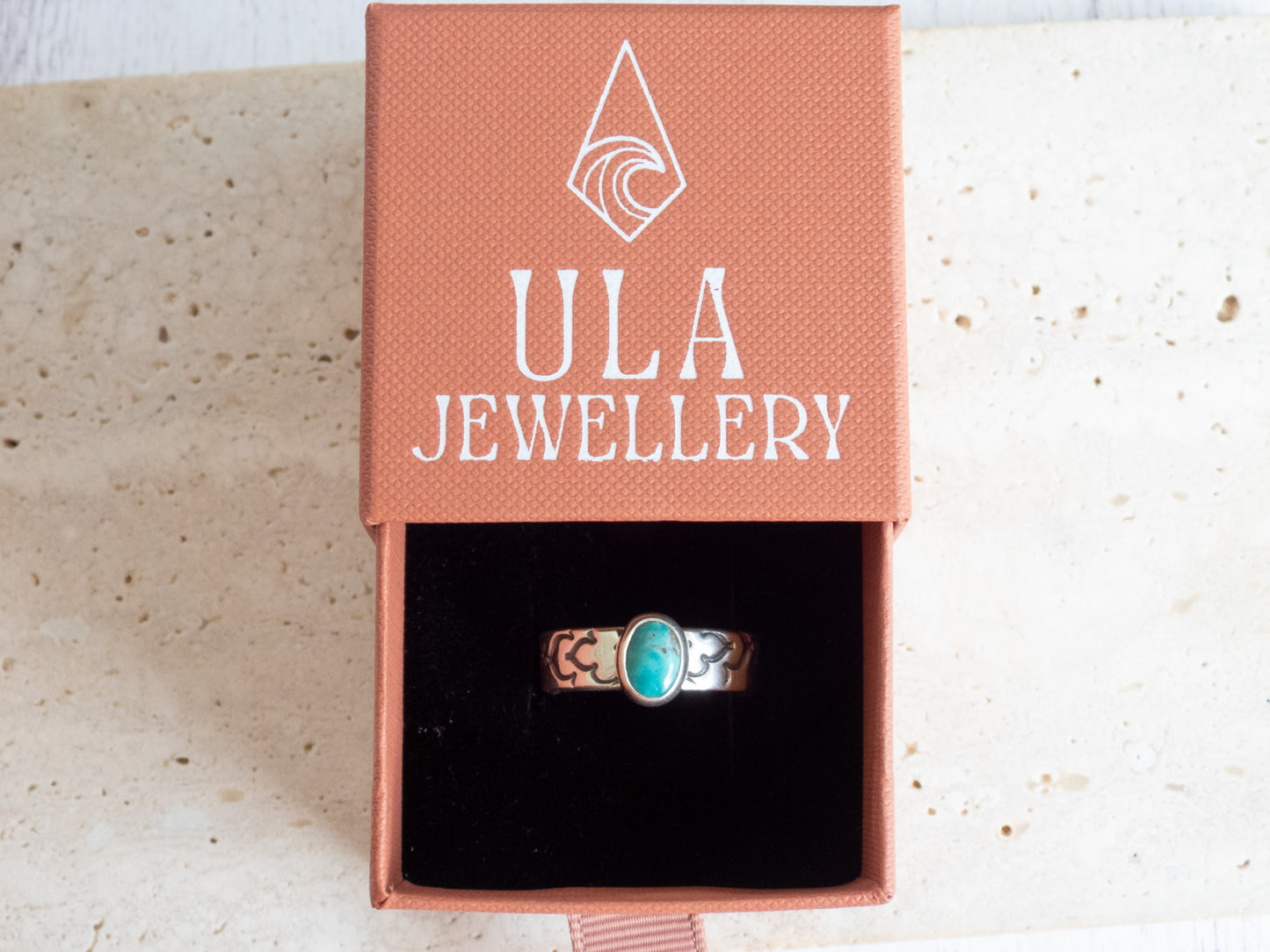 Turquoise Mandala Ring | Recycled Silver 925 | Size O