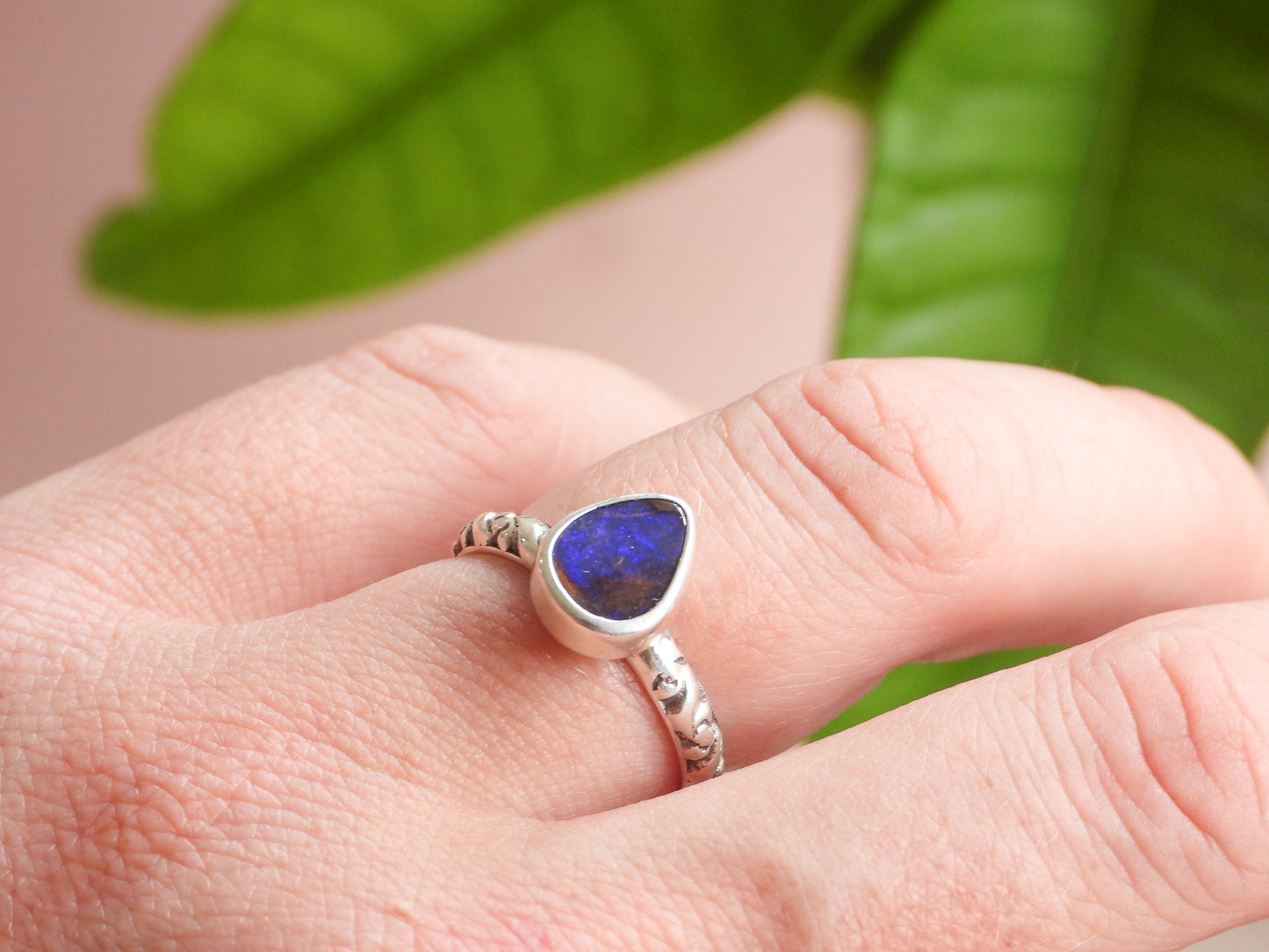 Australian Boulder Opal Stacking Ring | Size P/Q