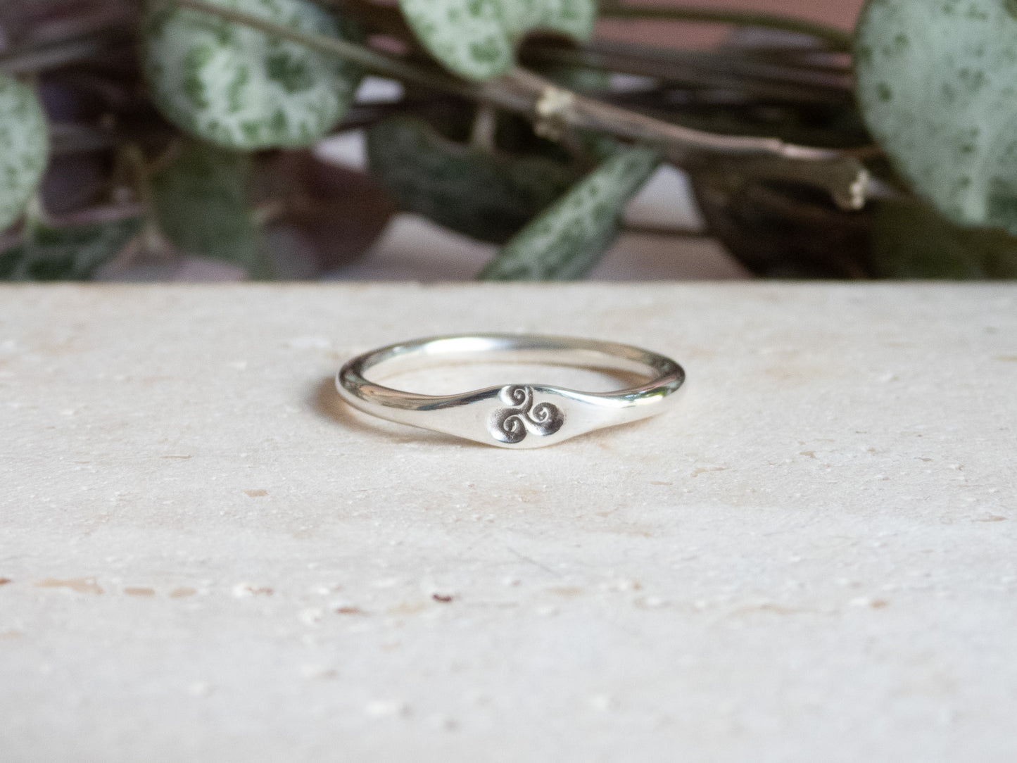 Dainty Triskele Stacking Ring | Recycled Silver 925