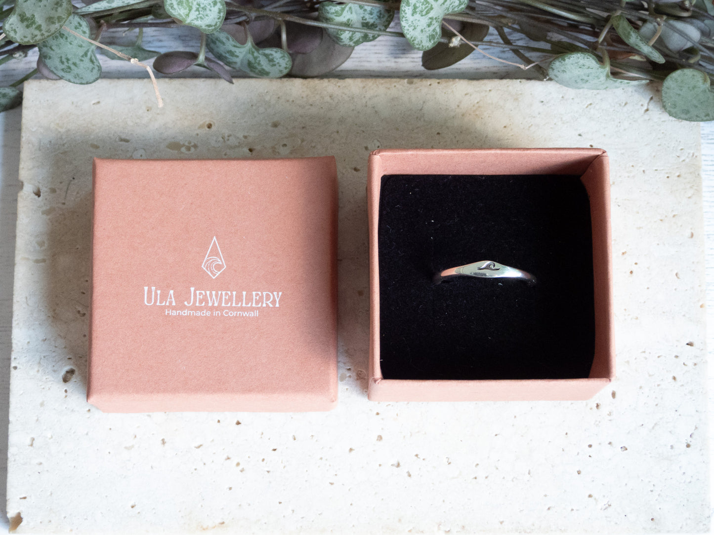 Dainty Silver Wave Stacking Ring | Recycled Sterling Silver