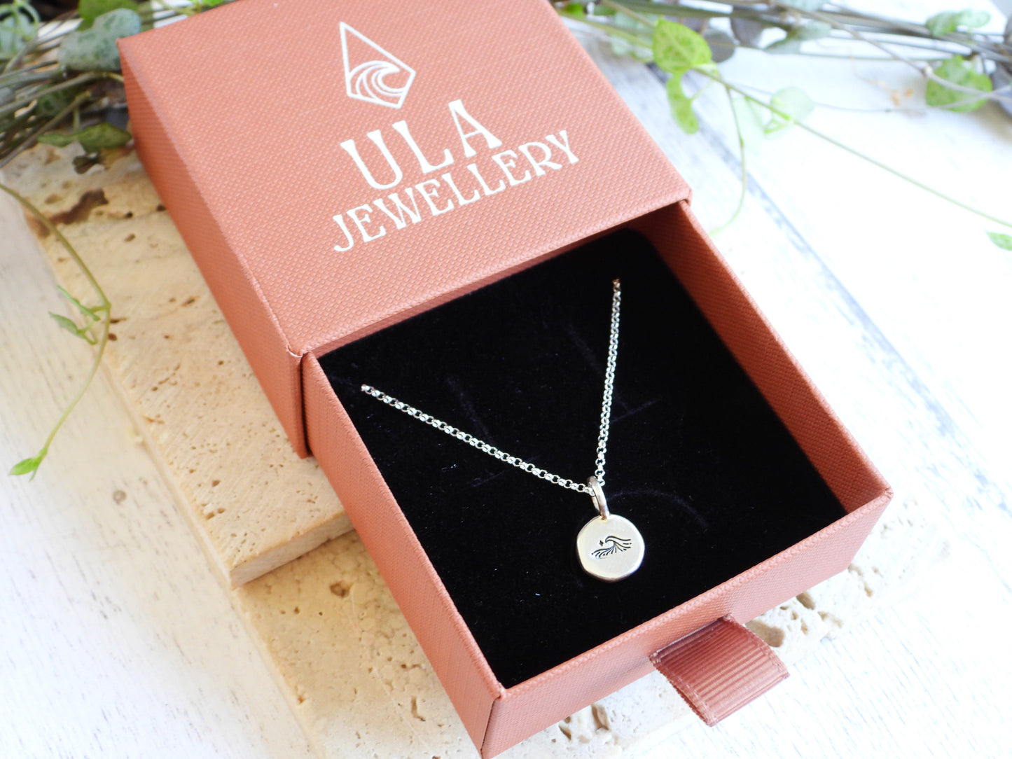 Dainty Wave & Star Charm Necklace | Recycled Silver 925