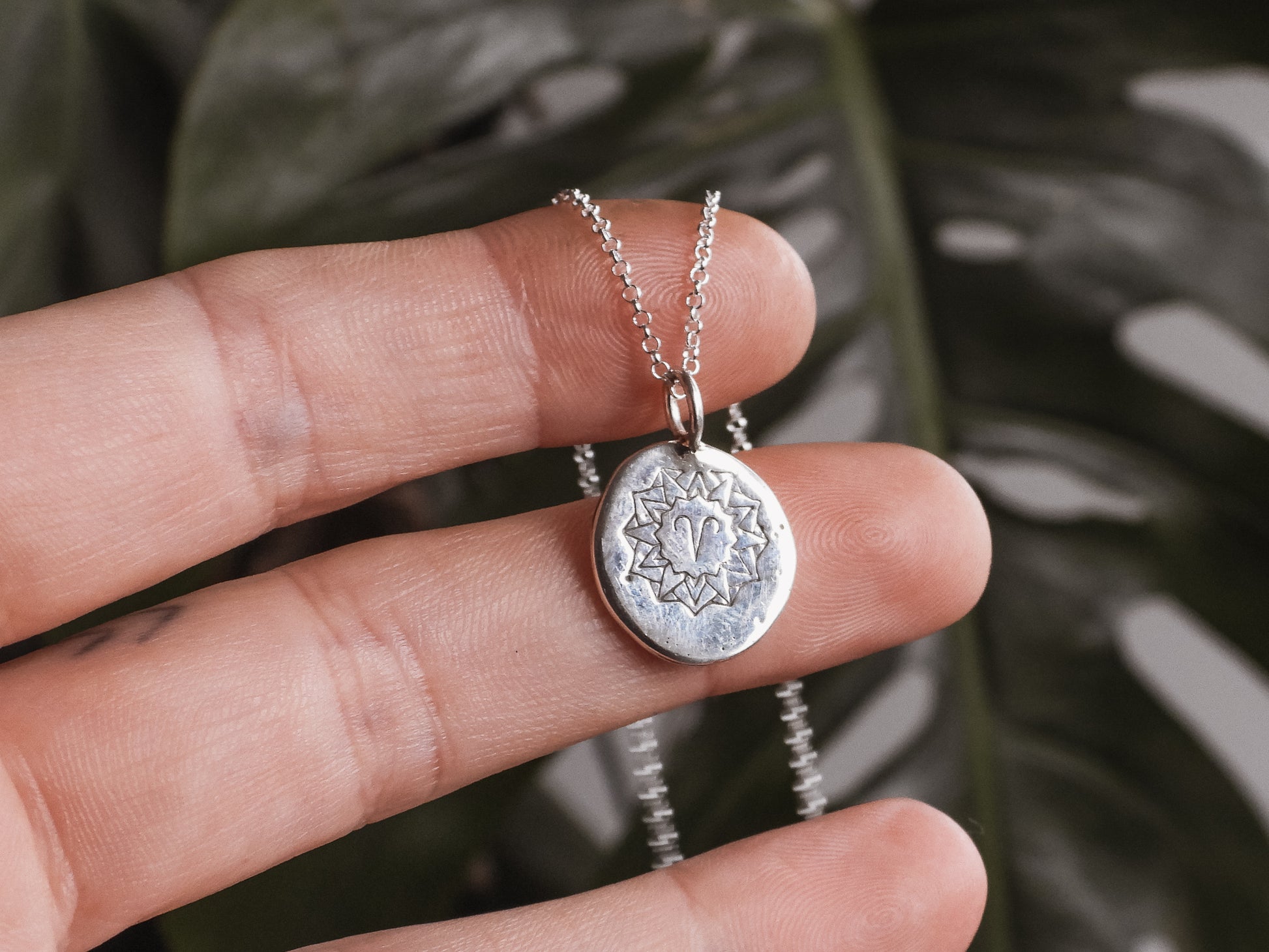 Aries star sign and zodiac bohemian style pendant