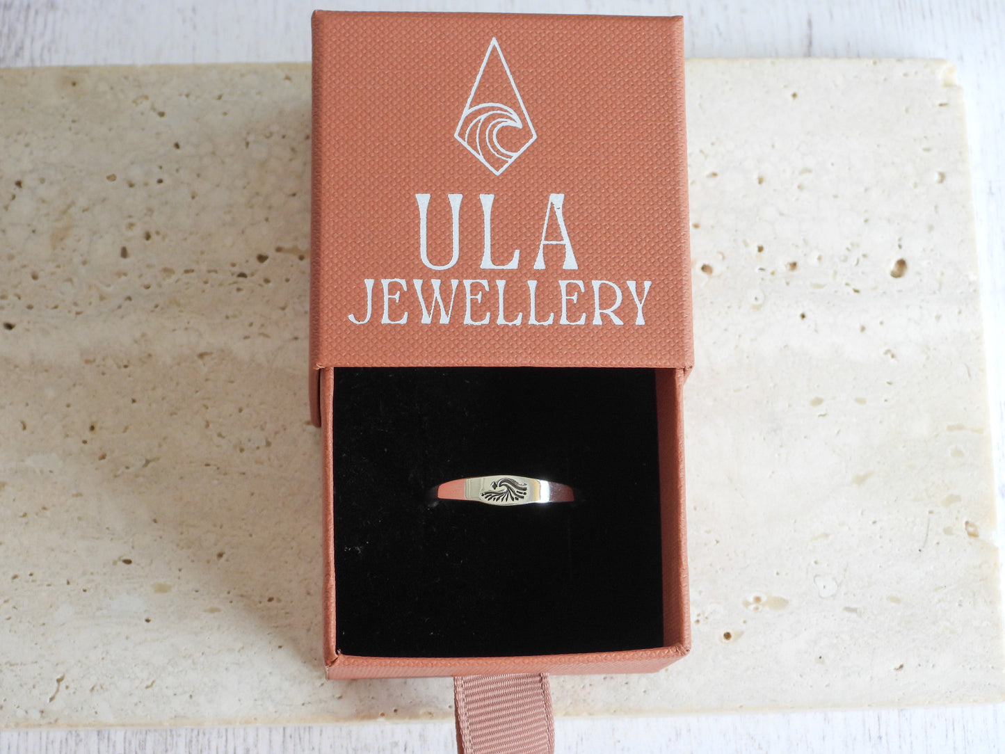 ula jewellery wave and star silver 925 ring