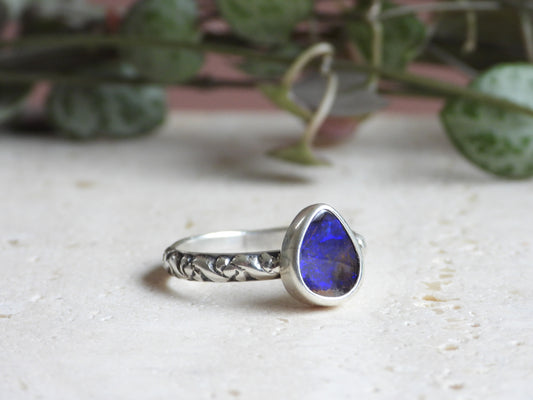 Australian Boulder Opal Stacking Ring | Size P/Q