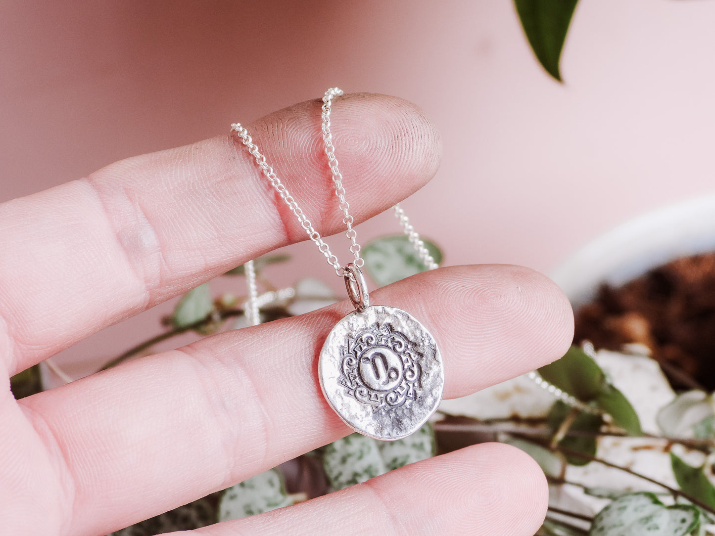 Rustic Capricorn Star Sign Mandala Necklace | Recycled Silver 925